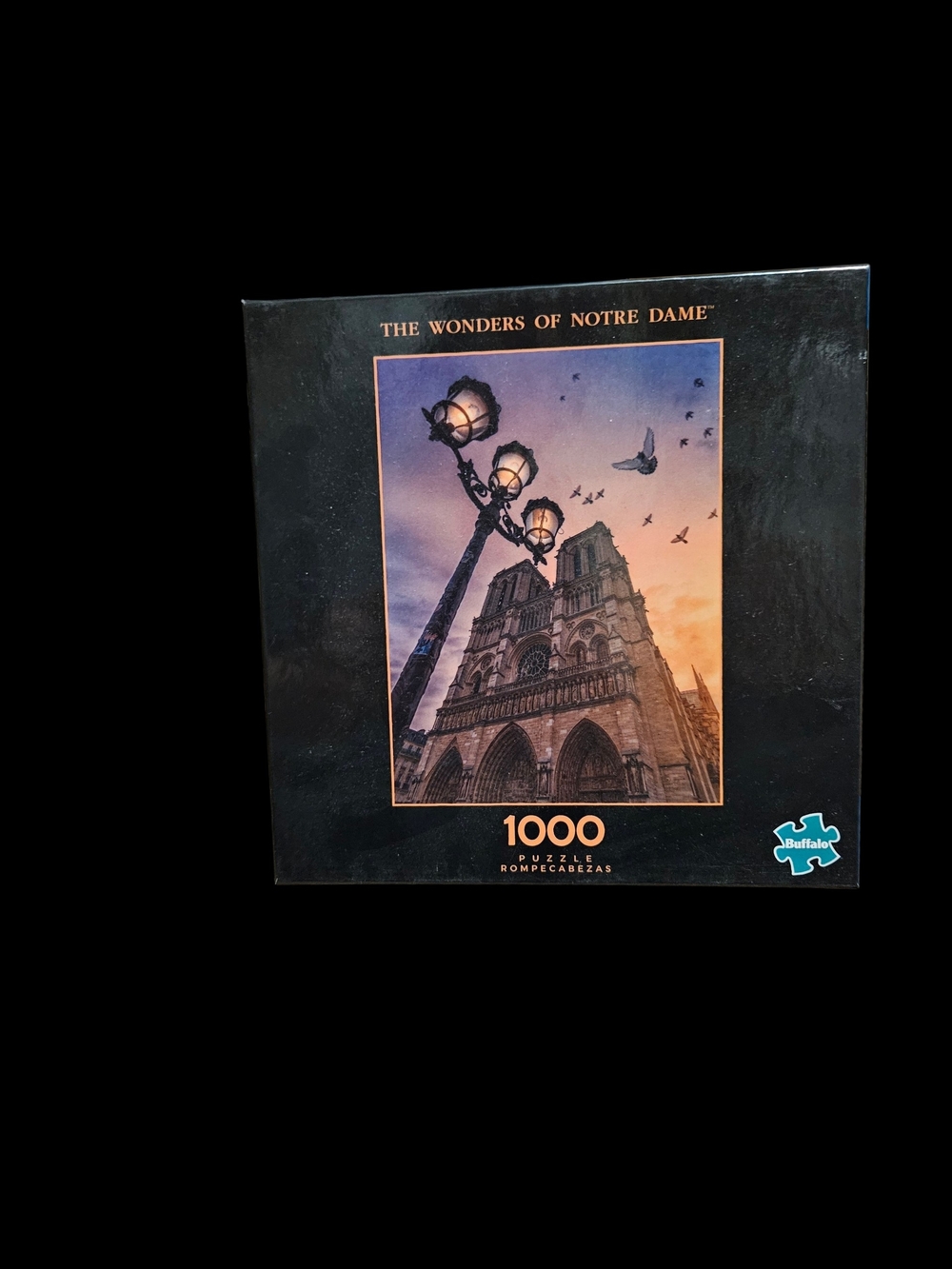 Buffalo David Bitton Black Puzzle Box with Sunset Notre Dame Artwork